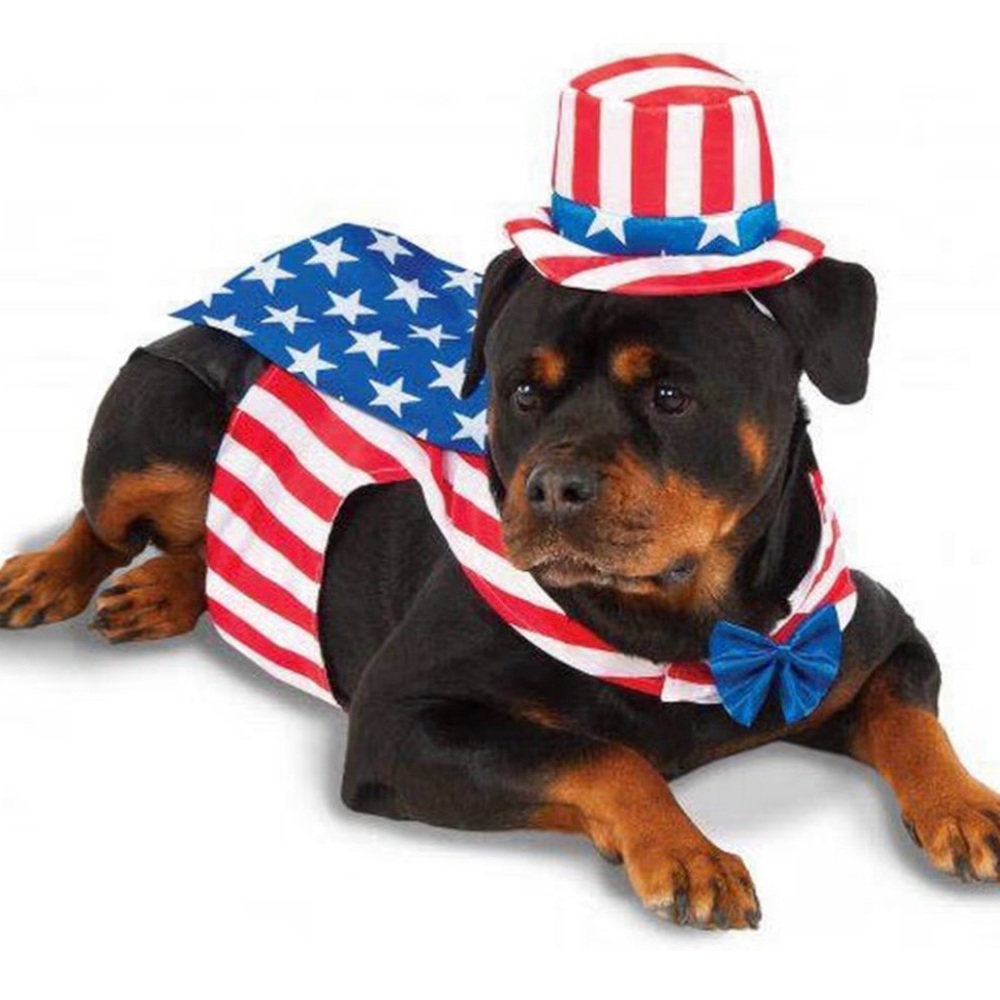 Rubie’s Patriotic Dog Costume with Hat and Bow Tie❤️🤍💙